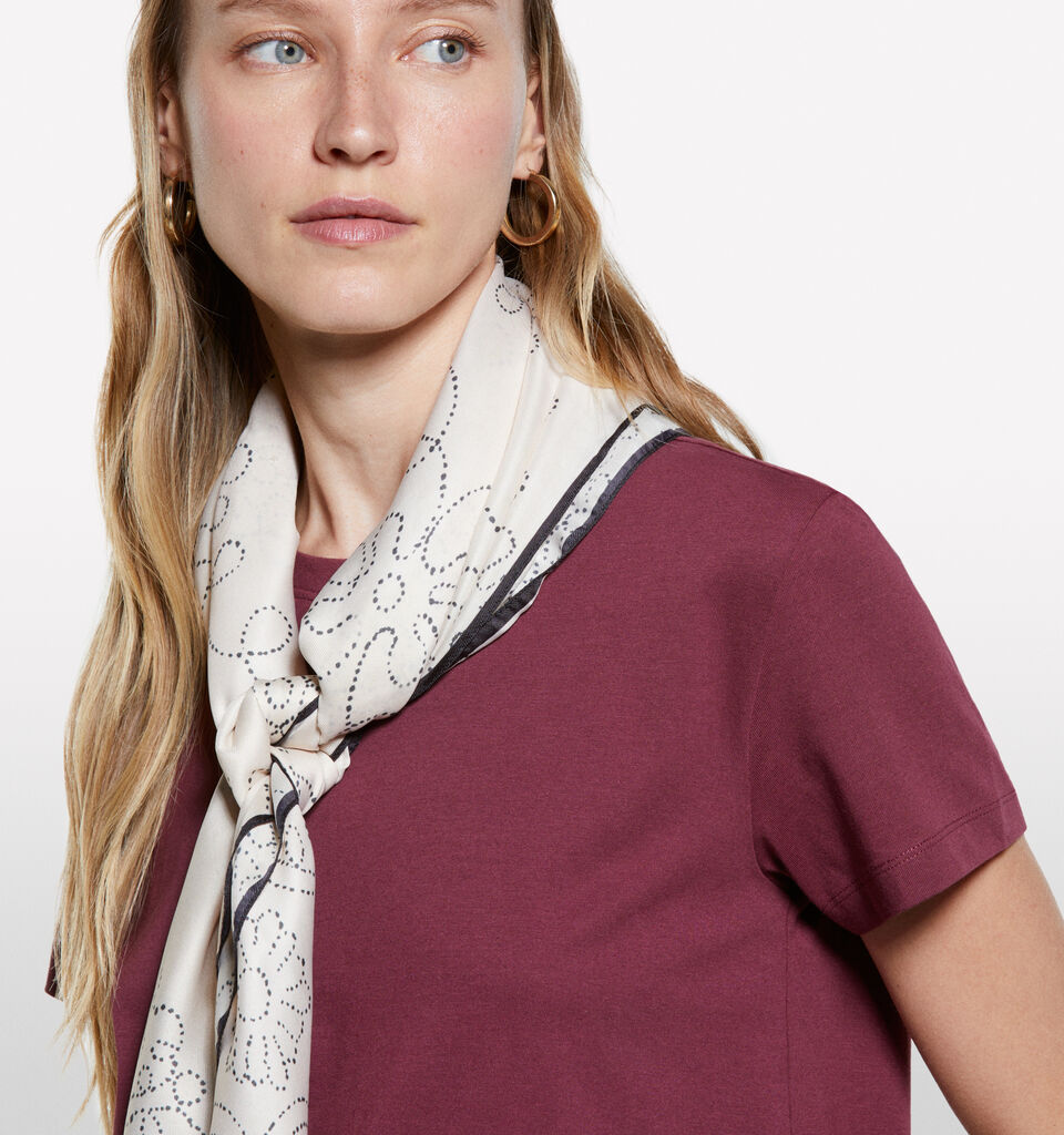 Burgundy boxy fit t-shirt - women's short sleeve t-shirts - Burgundy | Sisley image number 4